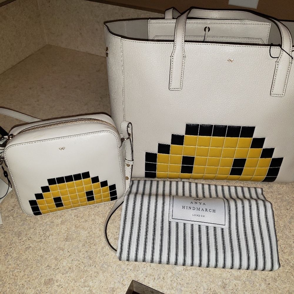 Anya Hindmarch pixel tote and crossbody purse